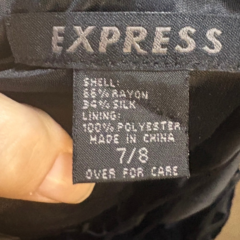 Vintage Y2K Express Silk Blend Burnout Velvet Floral Maxi Dress Pewter Black 7/8 - Picture 5 of 5